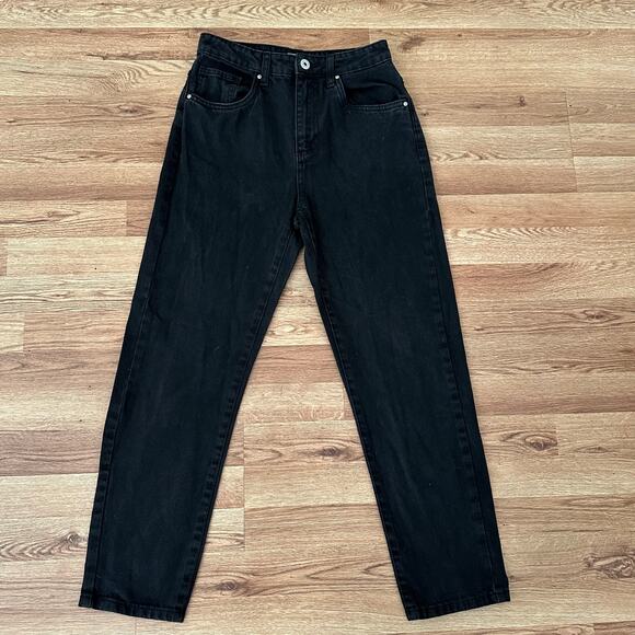 Cotton On Women High Rise 5 Pocket Design Black Mom Jeans Size 4 - Picture 1 of 8